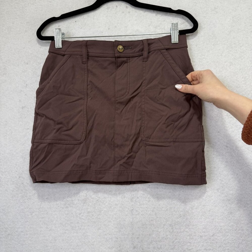 Toad&Co Rover Skort Womens 0 Brown Cargo Hiking Built In Shorts Pockets Athletic